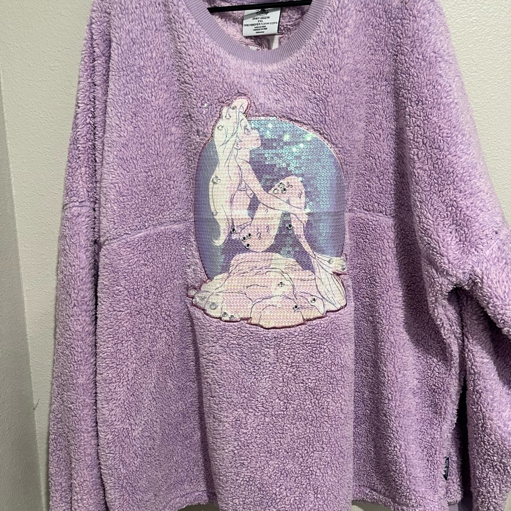 Disney The Little Mermaid Ariel Fluffy Sherpa Spirit Jersey Lavender XXL Purple